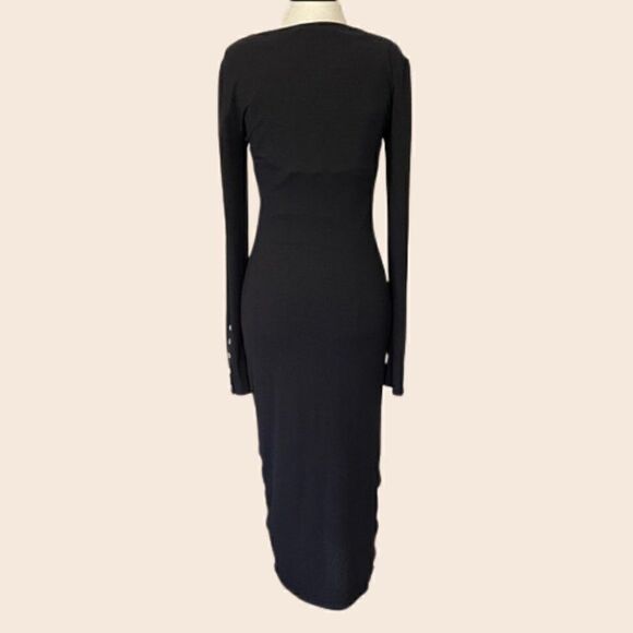 Calli the Label Long Sleeve Wide Ribbed Midi Bodycon Dress Size Small (AUS 10) - Picture 4 of 13